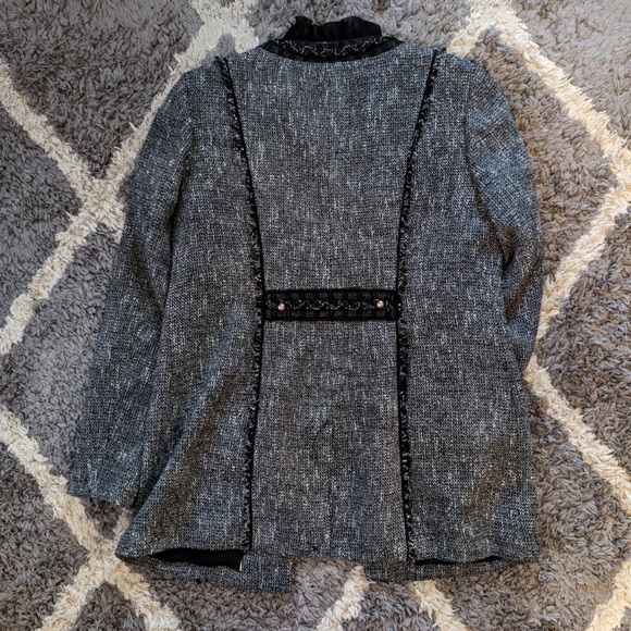 WHBM Tweed Silver and Black Long Jacket 12 - Picture 3 of 7